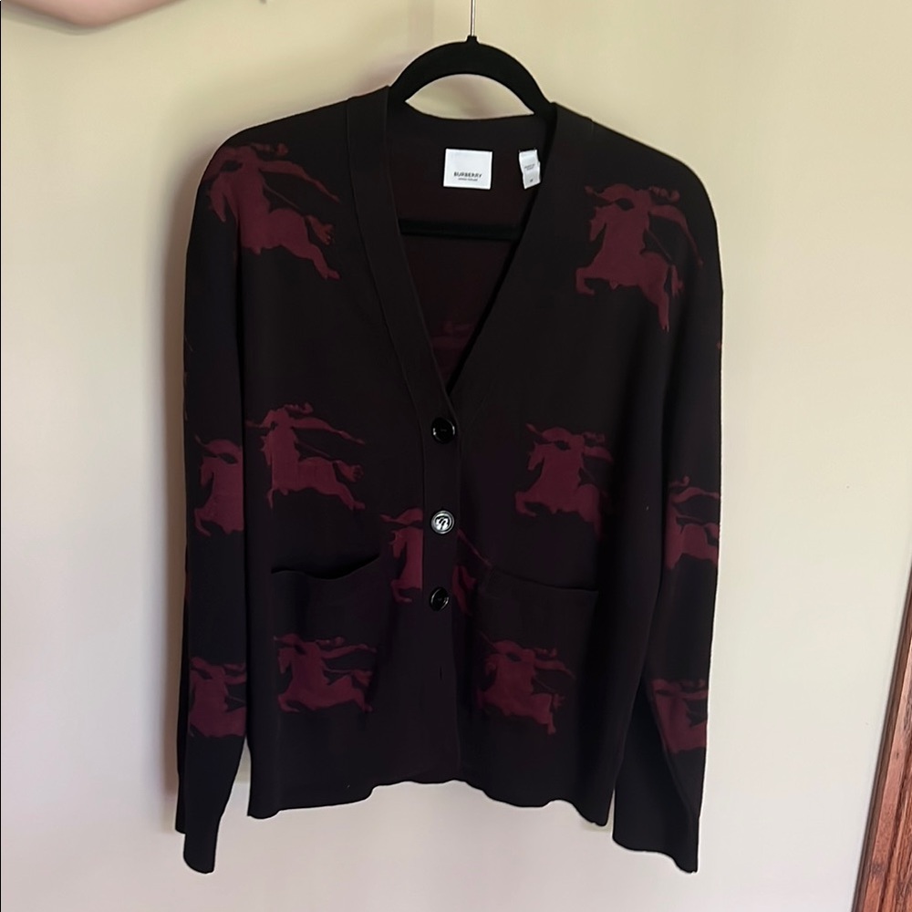 Burberry Black and Burgundy Sweater